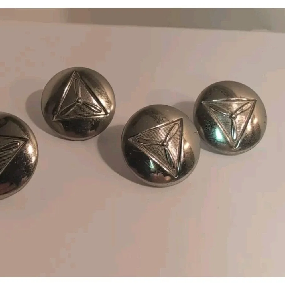 Vintage WW1 WW2 Waterbury Military Civil Air Patrol Button Set 6‎ Nickel Plate
